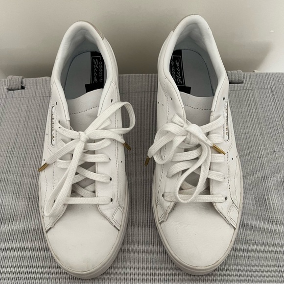 Adidas Women's Sleek Low Top Leather Sneakers - Picture 10 of 11